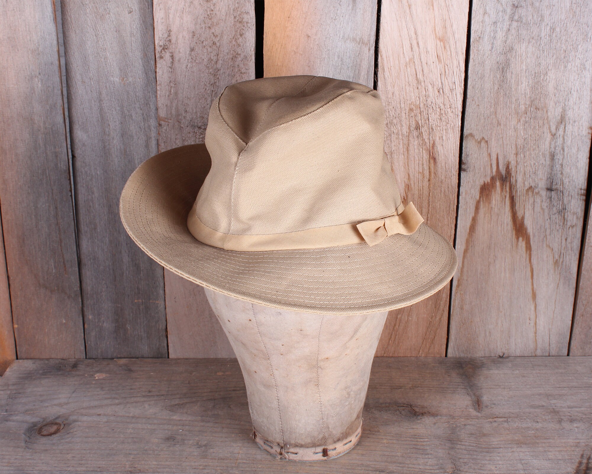 1980's Khaki Canvas Totes Brand Women's 