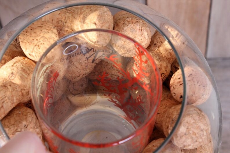 Vintage Glass Fish Bowl Cork Bowl Candle Holder Decor Item Etsy