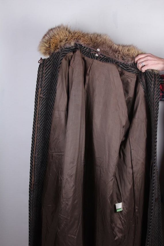 1960s Women's Winter Gray Brown Mohair Full Lengt… - image 3