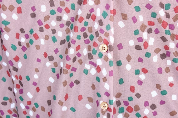 Vintage 1970's Era Women's Polyester Polka Dot Bl… - image 4