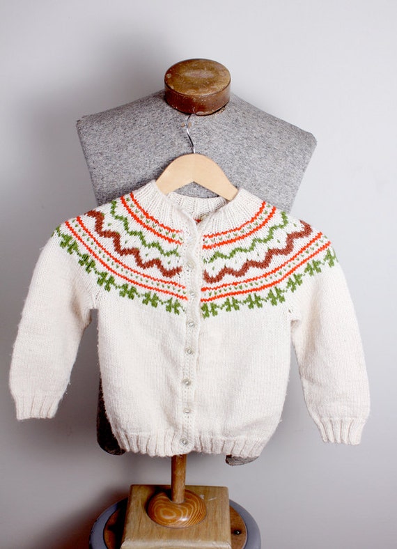 1980s Era Girls Handmade Wool Winter Knitted Ski S