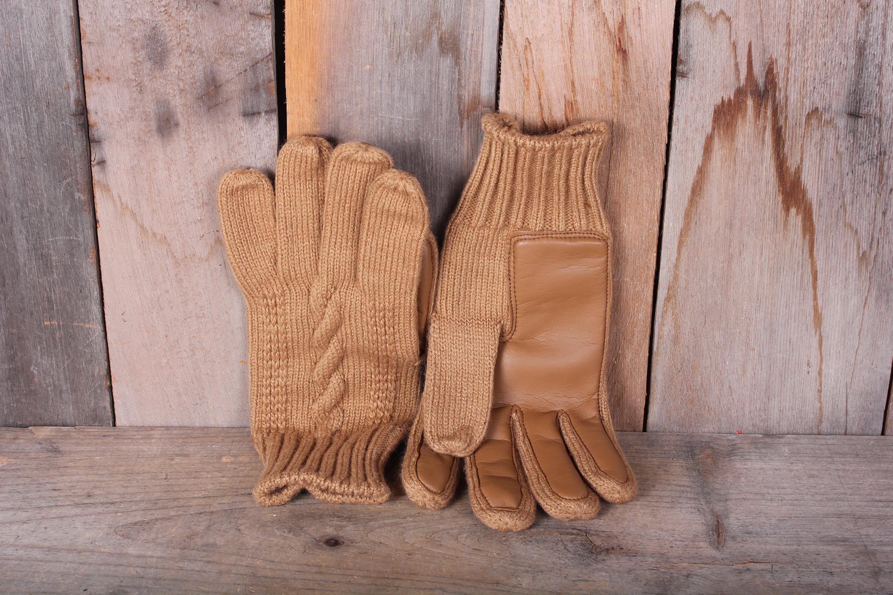 Leather Palm Wool Gloves