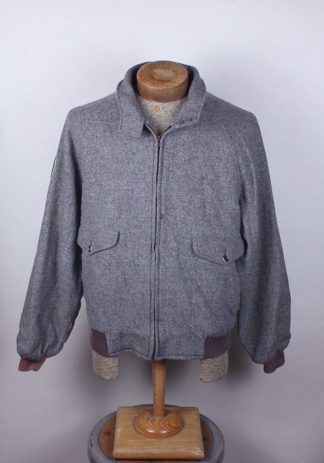 Vintage Gray Wool Land N Lakes Brand Men's Fall Jacket Coat Vintage ...