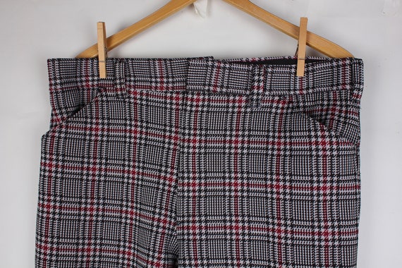 Vintage Mens 1970's Era Black Red Plaid Polyester… - image 3