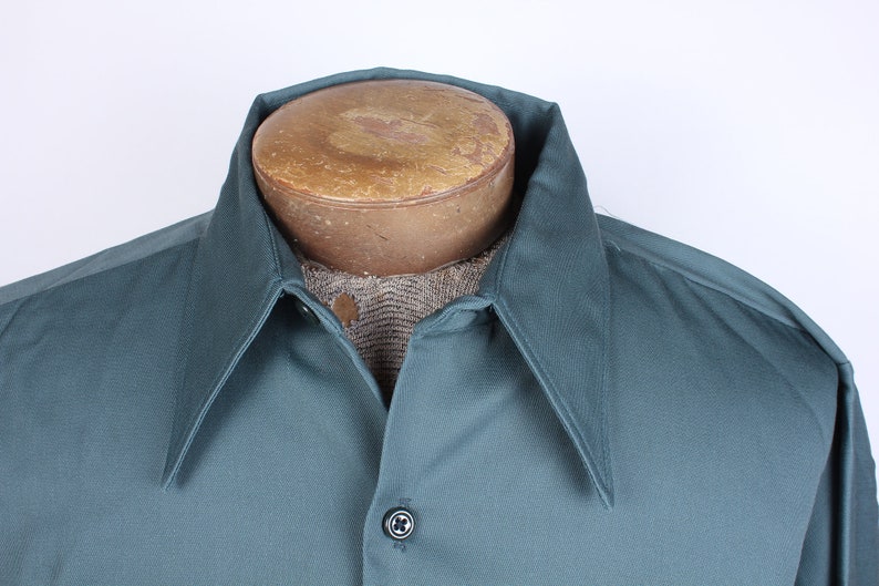 Vintage Green Workwear Shirt: Fox and Ginn, Chain Stitched 'Howard', Size 16 Large bild 3