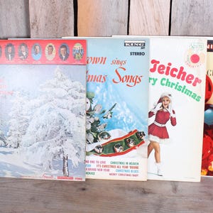Lot 4 Vintage Christmas Record Albums LPs Vinyl Compilation Holiday Mix Charles Brown