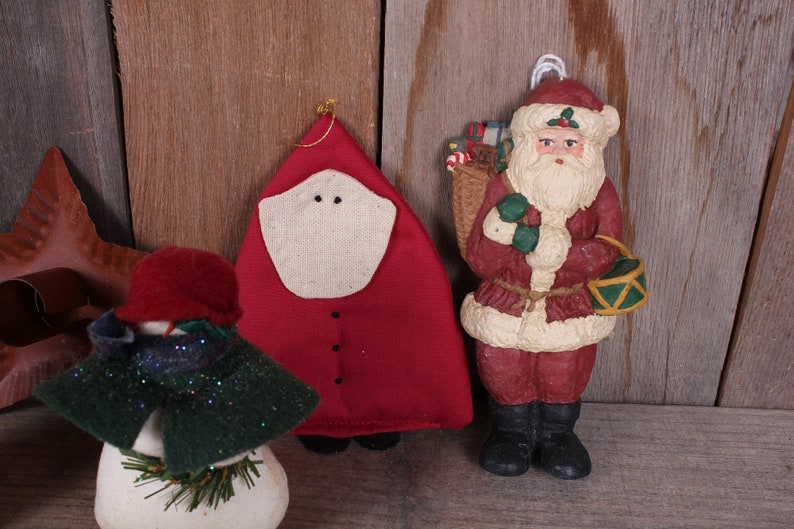 Lot Vintage 1980/'s Primitive Christmas Decorations Ornaments Santas AngelsSNow Man Horse