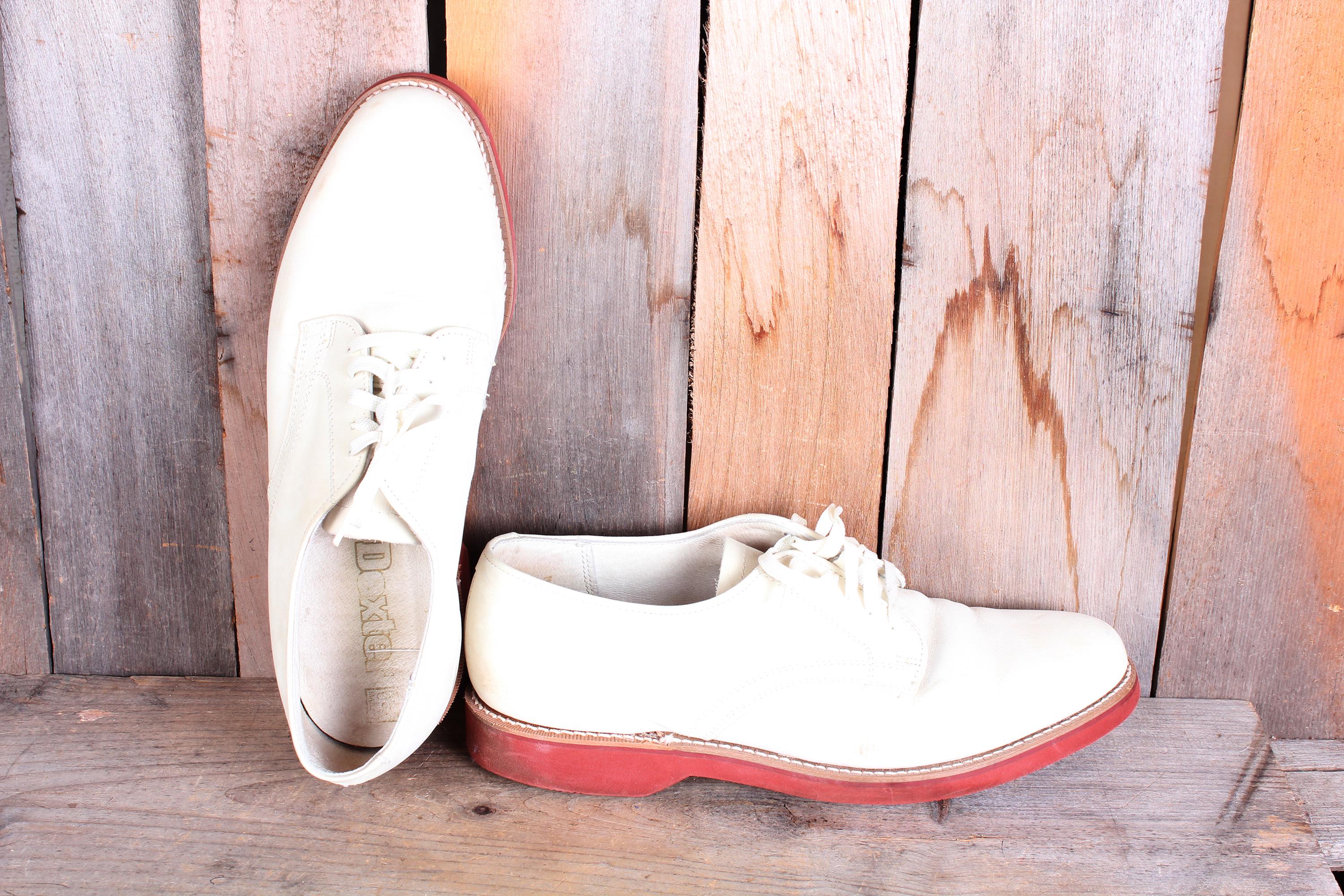 Vintage 1980's Era Dexter White Nubuck Leather Men's Summer Dress