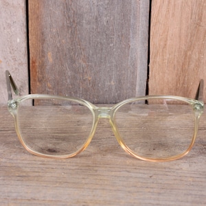 1980&#39;s Women&#39;s Large Frame Bill Blass Brand Clear Plastic Eyeglass Frames Costume Kitsch