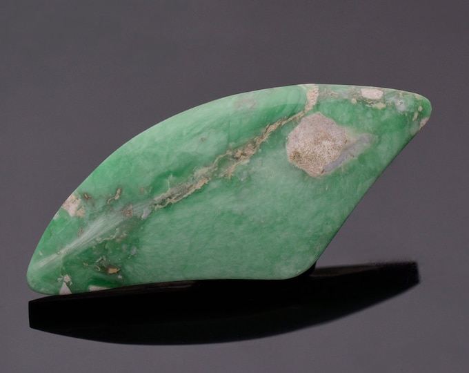 Nice Green Variscite Cabochon from Utah 42.41 cts., 48 x 21 mm., Freeform Shape