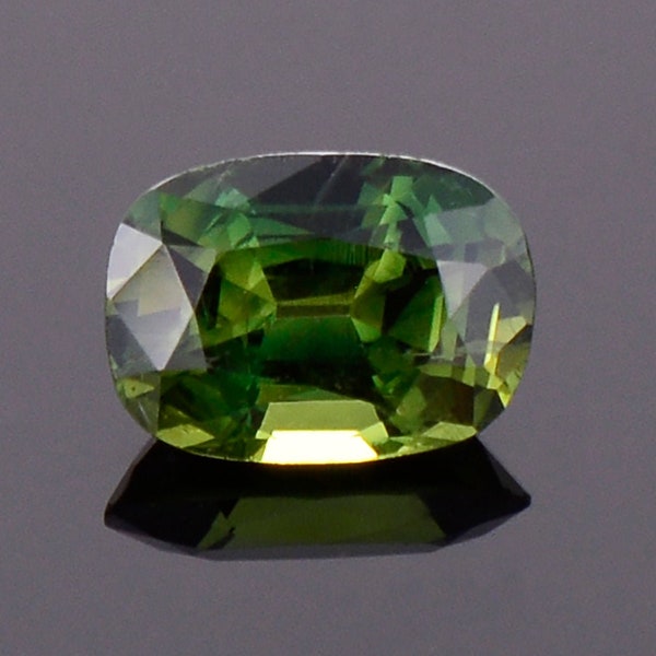 Beautiful Green Sapphire Gemstone from Australia, 1.12 cts., 7x5 mm., Cushion Shape