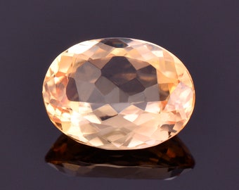 SALE! Lovely Bright Yellow Orange Imperial Topaz Gemstone, 1.62 cts., 8.6x6.4 mm., Oval Shape