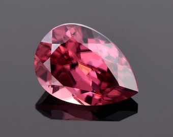 Stunning Rose Pink Zircon Gemstone from Tanzania, 3.84 cts., 10.7x7.6 mm., Pear Shape