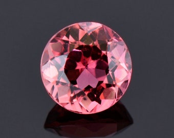 Beautiful Peachy Pink Tourmaline Gemstone from Brazil, 1.34 cts., 6.8 mm., Round Shape
