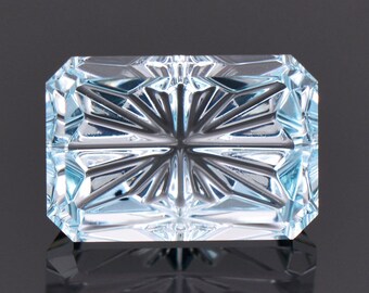 Fantastic Aquamarine Gemstone from Colorado, 1.89 cts., 9.4x6.4 mm., Fantasy Cut Emerald Shape