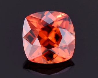 SALE! Lovely Orange Zircon Gemstone from Tanzania, 3.35 cts., 8 mm., Square Cushion Shape