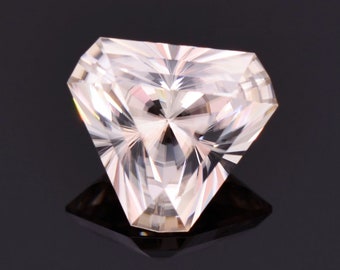 Exquisite Champagne Zircon Gemstone from Tanzania, 6.21 cts., 10 mm., Brilliant Cut Triangle Shape