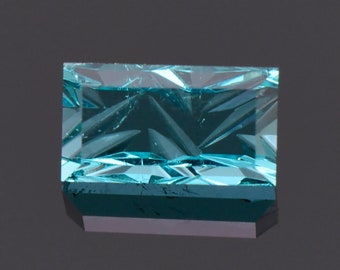 Stunning Blue Indicolite Tourmaline Gemstone from Brazil, 1.32 cts., 8.5x4.6mm., Fantasy Cut Bar Shape