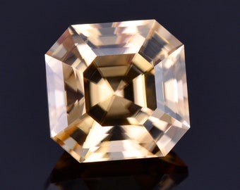 Fantastic Champagne Zircon Gemstone from Tanzania, 6.02 cts., 9 mm., Asscher Cut