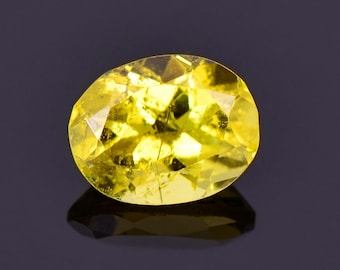 Bright Canary Yellow Sunset Tourmaline Gemstone, 2.04 cts., 9x7 mm., Oval Shape