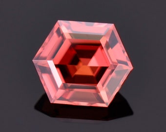 Fantastic Peachy Pink Zircon Gemstone from Tanzania, 2.95 cts., 9 mm., Hexagonal Shape