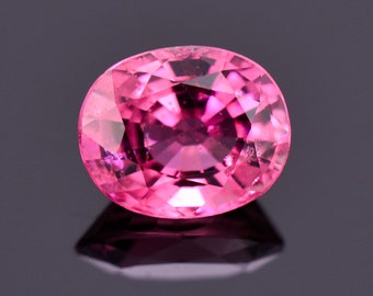 Fabulous Hot Pink Tourmaline Gemstone from Brazil, 1.24 cts., 7.5x6.1 mm., Oval Shape