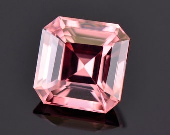 Excellent Pink Zircon Gemstone from Tanzania, 3.63 cts., 8 mm., Asscher Cut