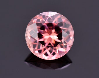 Stunning Peachy Pink Zircon Gemstone from Tanzania, 2.01 cts., 7 mm., Round Shape