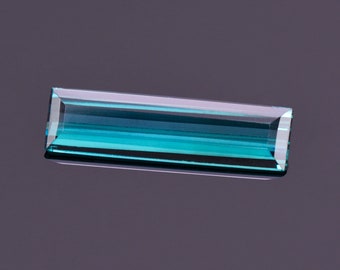 Lovely Blue Indicolite Tourmaline Gemstone from Brazil, 1.42 cts., 15x4 mm., Elongated Bar Shape