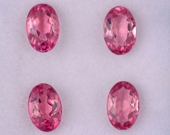 SALE! Stunning Hot Pink Tourmaline Gemstone Set from Brazil, 1.97 tcw., 6x4 mm., Oval Shape