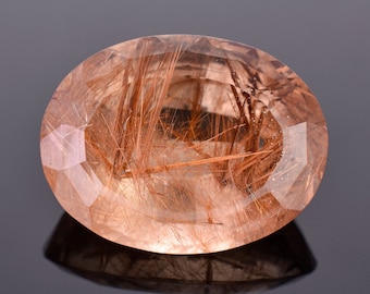 Fantastic Large Rutilated Quartz Gemstone from Brazil, 69.07 cts., 31x24 mm., Oval Shape