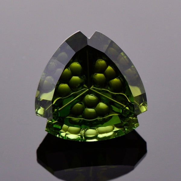 Fancy Dark Green Tourmaline Gemstone from Nigeria, 7.97 cts., 12.45 mm., Fantasy Trillion Shape