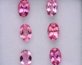 SALE! Pretty Hot Pink Tourmaline Gemstone Set from Brazil, 2.79 tcw., 6x4 mm., Oval Shape