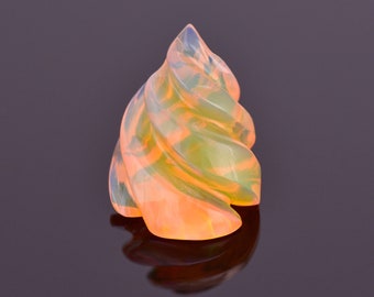 SALE! Lovely Hand Carved Orange Opal from Ethiopia 4.23 cts