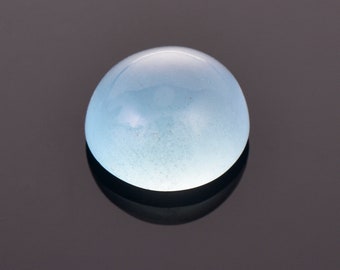 Fantastic Bright Blue Aquamarine Gem from Brazil, 12.02 cts., 14 mm., Round Cabochon