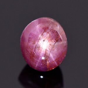 Beautiful Natural Star Ruby Gemstone from India, 3.81 cts., 9x7 mm., Oval Cabochon Shape