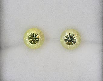 Excellent Light Yellow Green Chrysoberyl Gemstone Match Pair 2.26 tcw.