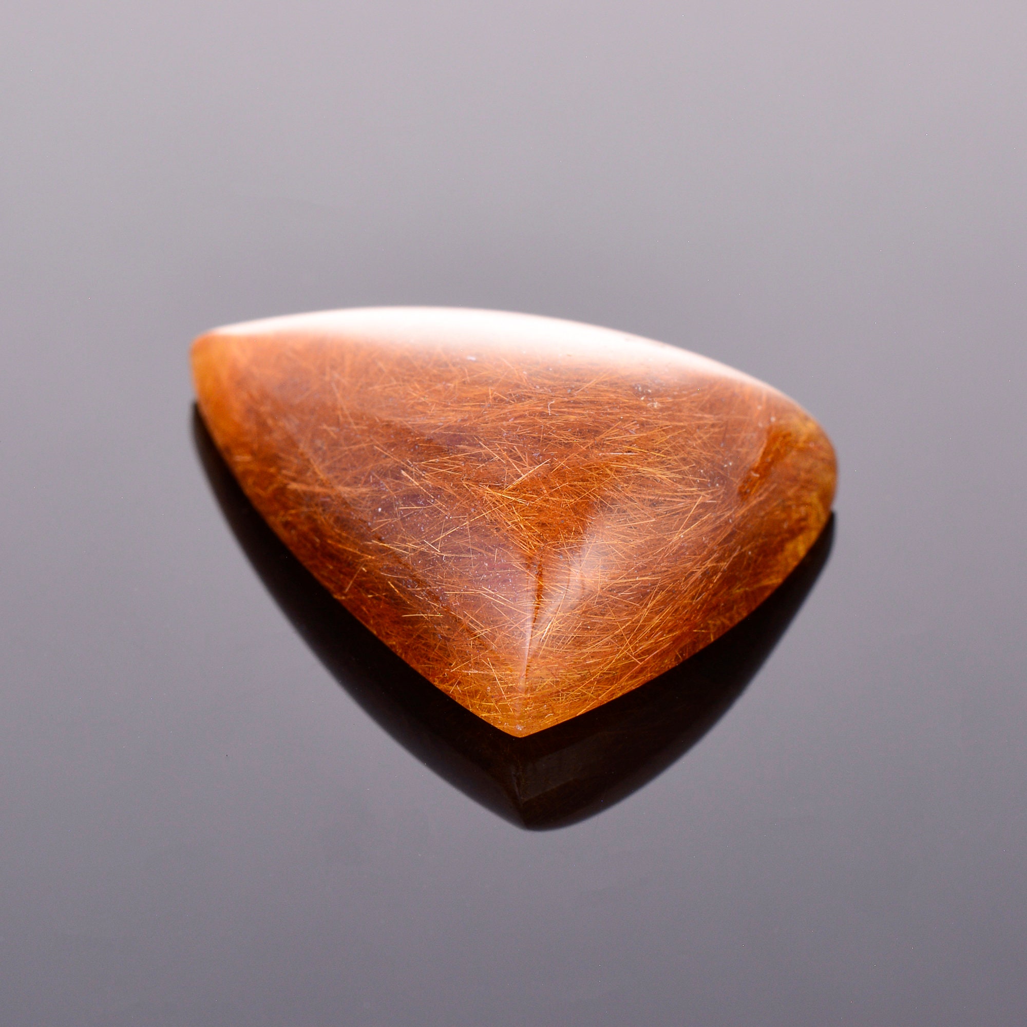 SALE! Excellent Quartz Gemstone with Copper Color Rutile Inclusions, 36