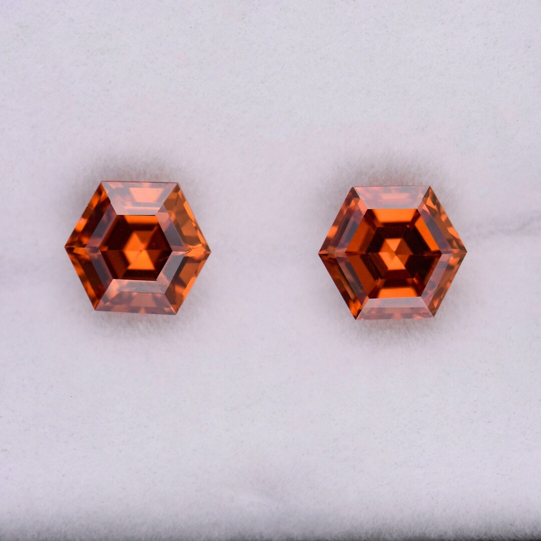 Fabulous Pumpkin Orange Zircon Gemstone Match Pair From Tanzania, 3.03