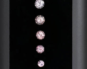 Elegant Concave Round Pink Tourmaline Gemstone Set 3.49 tcw.