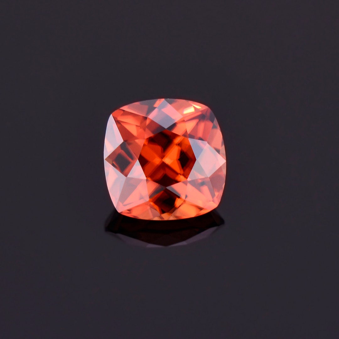 Lovely Orange Zircon Gemstone From Tanzania, 3.35 Cts., 8 Mm., Square