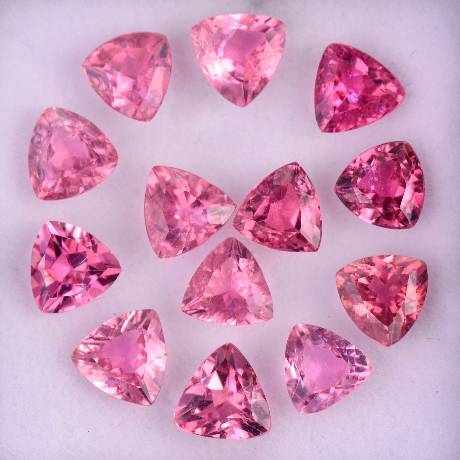 Fabulous Hot Pink Tourmaline Gemstone Set 6.87 tcw. 5.5 mm. Etsy