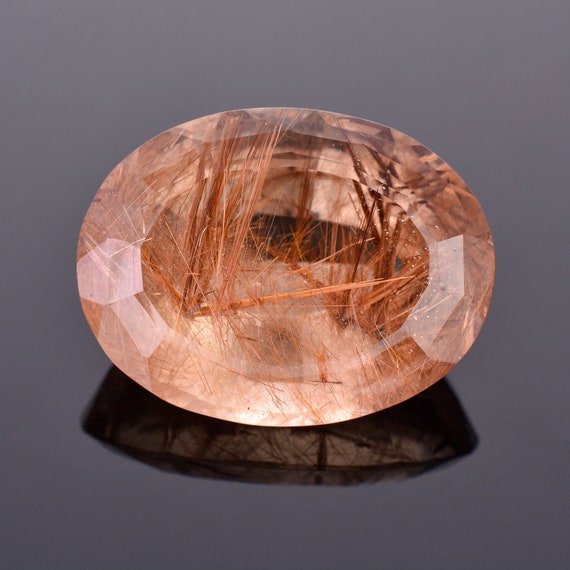 SALE Fantastic Large Rutilated Quartz Gemstone From Brazil 69.07 Cts. 31x24 Mm. Oval Shape Etsy