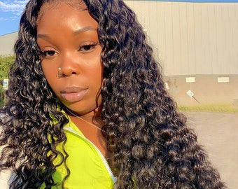 Deep Wave Breathable 4x4 Lace Closure Glueless Wig