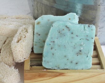 Peppermint soap has a strong, fresh, minty scent.