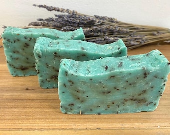 Peppermint soap has a strong, fresh, minty scent.