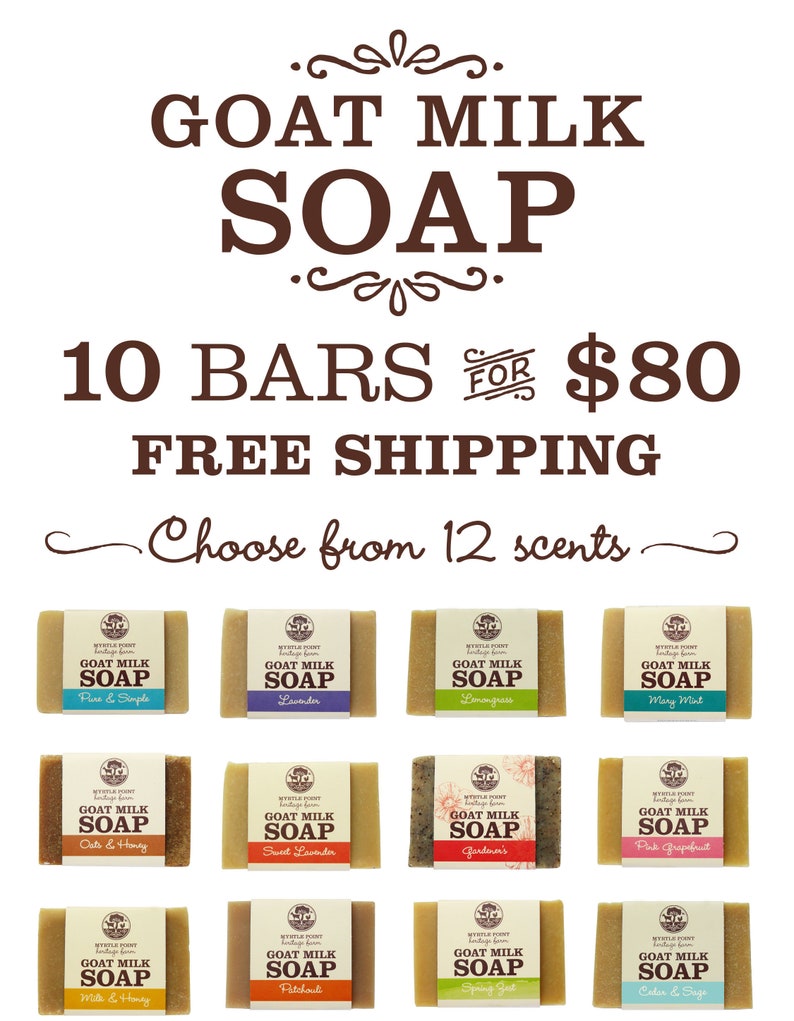 Goat Milk Soap 10 Bars With Free Shipping Canada Only Etsy