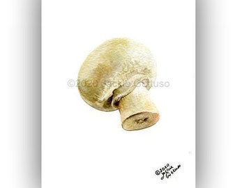 Mushroom Art Print, 5x7 Giclee, Kitchen Food Art