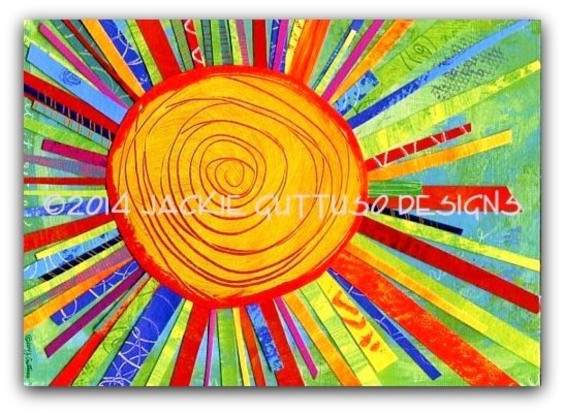 Colorful Sun Art Print, 5 X 7
