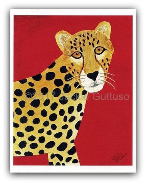8 X 10 Cheetah Wall Art Print Giclee Jungle Animal Nursery Etsy